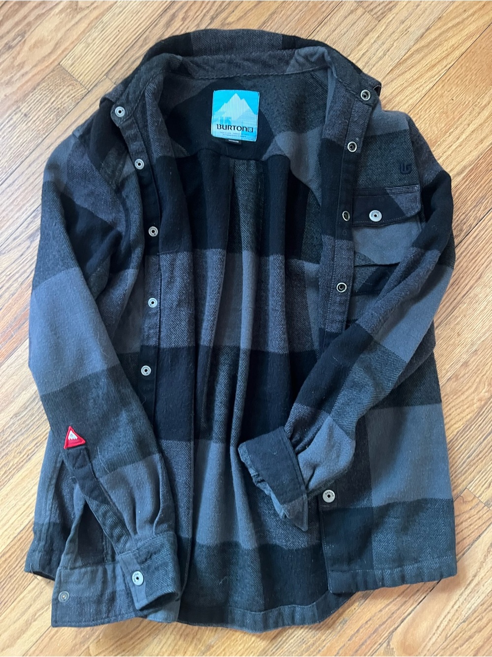 Burton Black & Gray Plaid Hooded Jacket